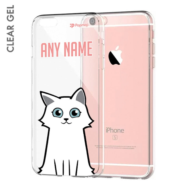 Personalised Cat Close Up Clear Soft Gel Phone Case - Image 1