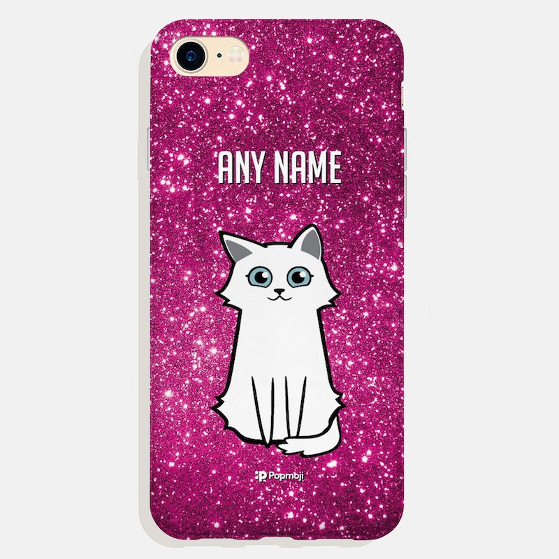 Personalised Cat Glitter Effect Phone Case - Image 1