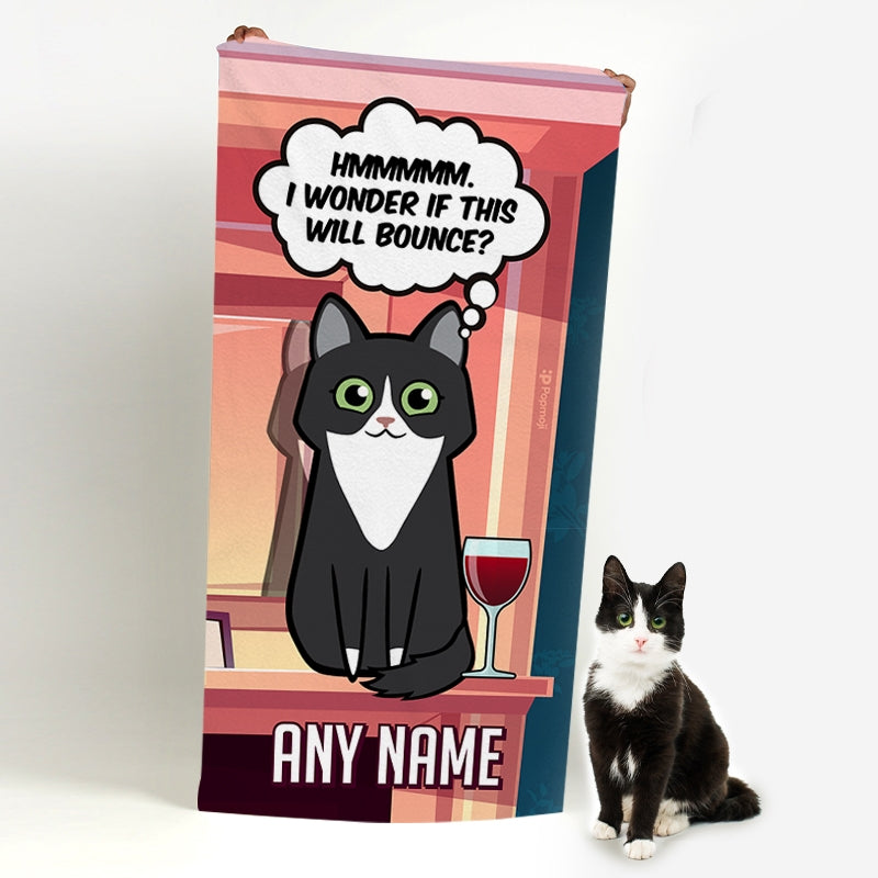 Personalised Cat Bounce Bath Towel - Image 2