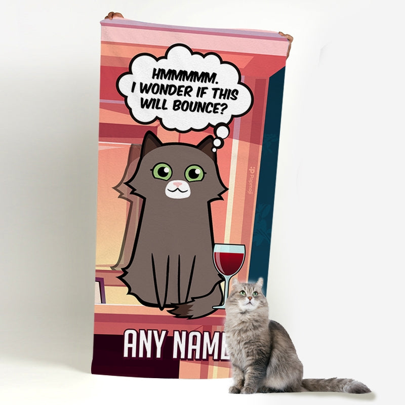 Personalised Cat Bounce Bath Towel - Image 3