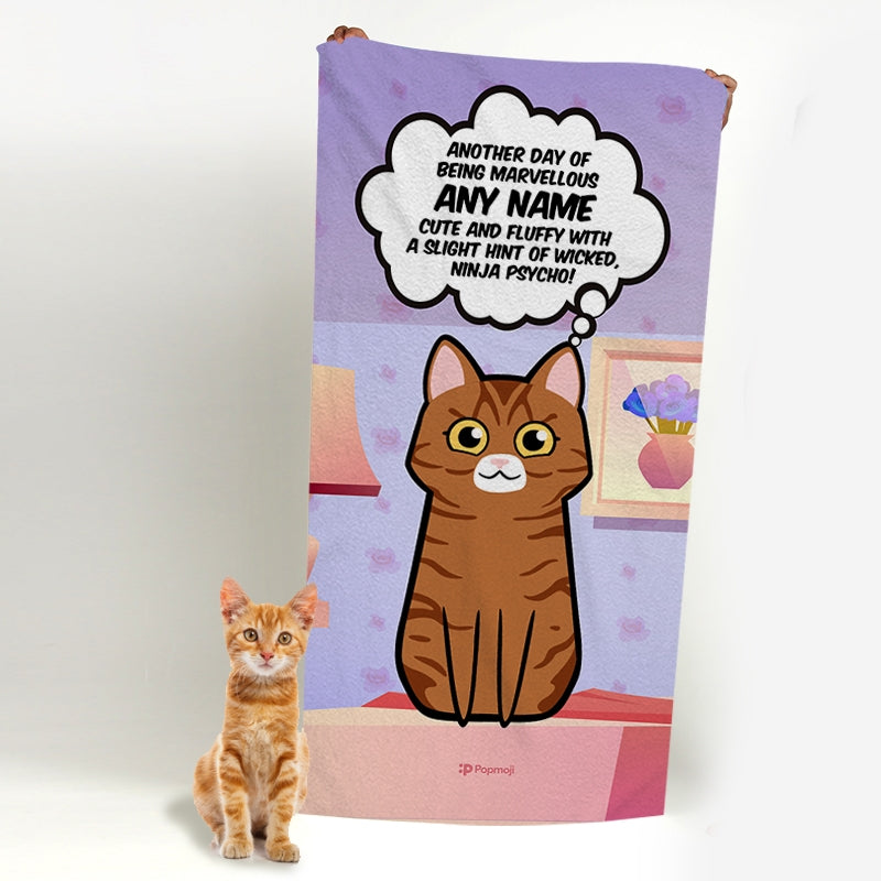 Personalised Cat Cute And Fluffy Bath Towel - Image 4
