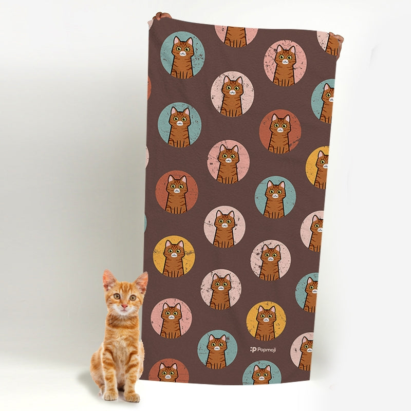 Personalised Cat Emoji Beach Towel - Image 4