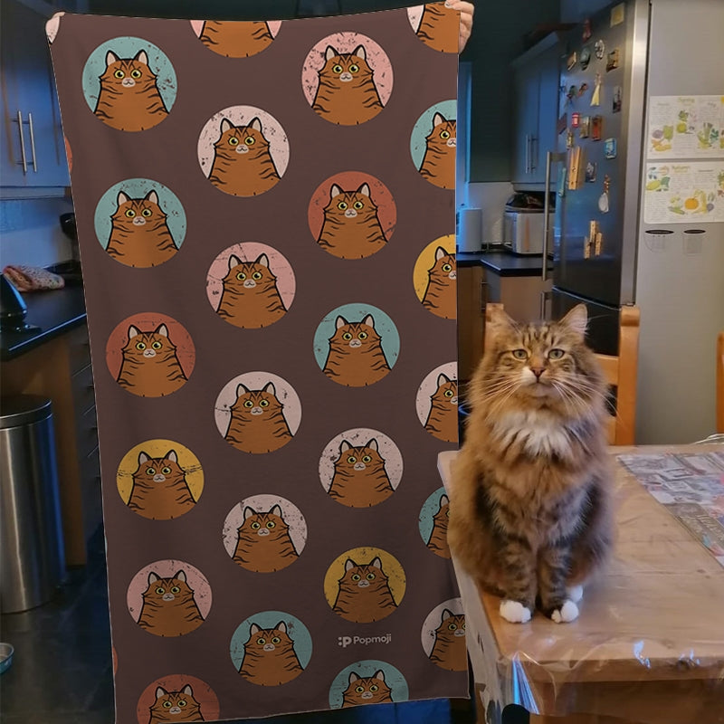 Personalised Cat Emoji Beach Towel - Image 3