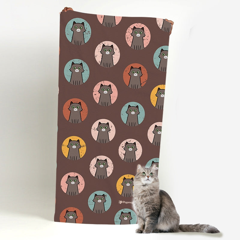 Personalised Cat Emoji Beach Towel - Image 2