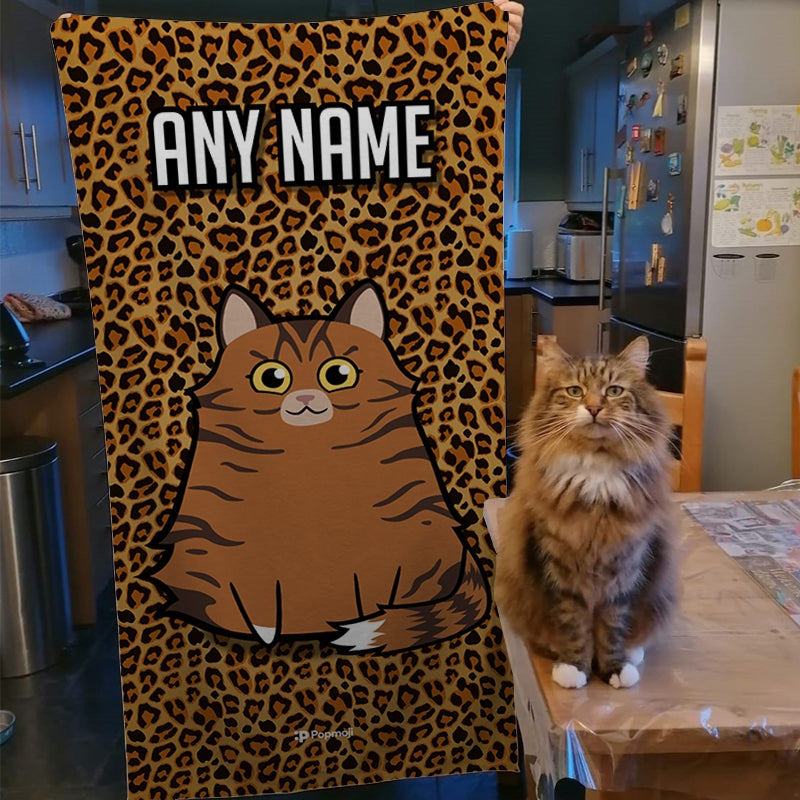 Personalised Cat Leopard Print Beach Towel - Image 2