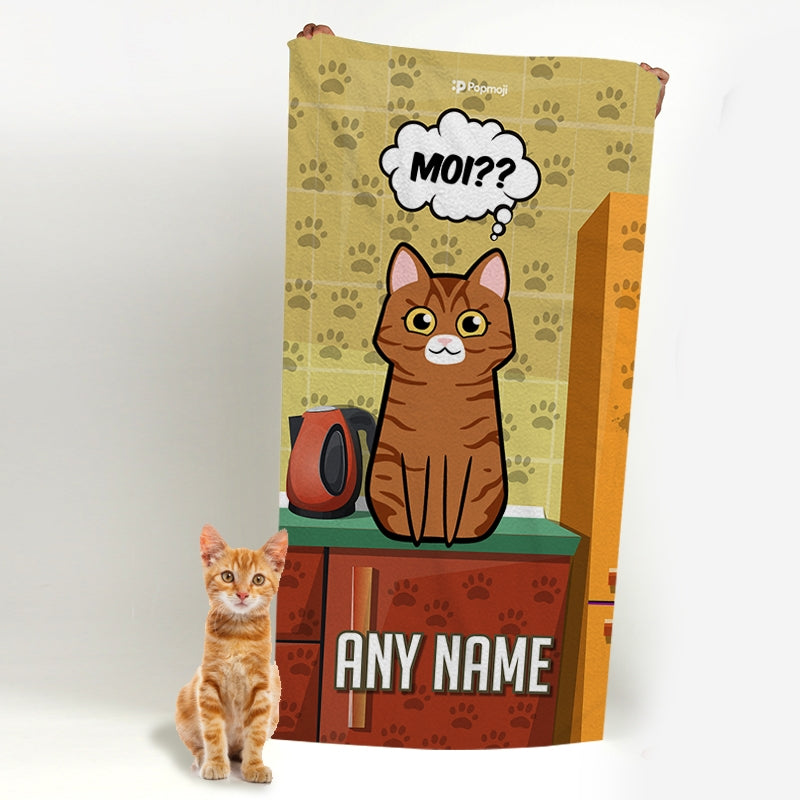 Personalised Cat Paw Prints Beach Towel - Image 4