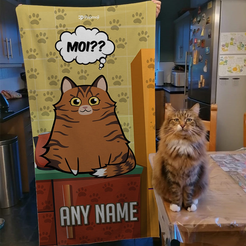 Personalised Cat Paw Prints Beach Towel - Image 2