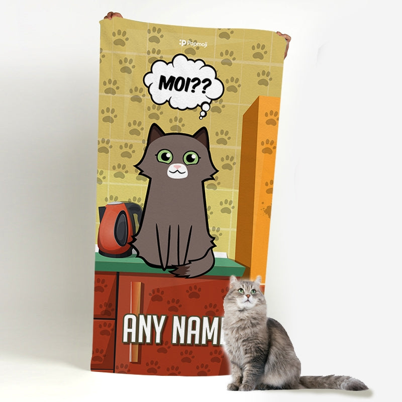 Personalised Cat Paw Prints Bath Towel - Image 3