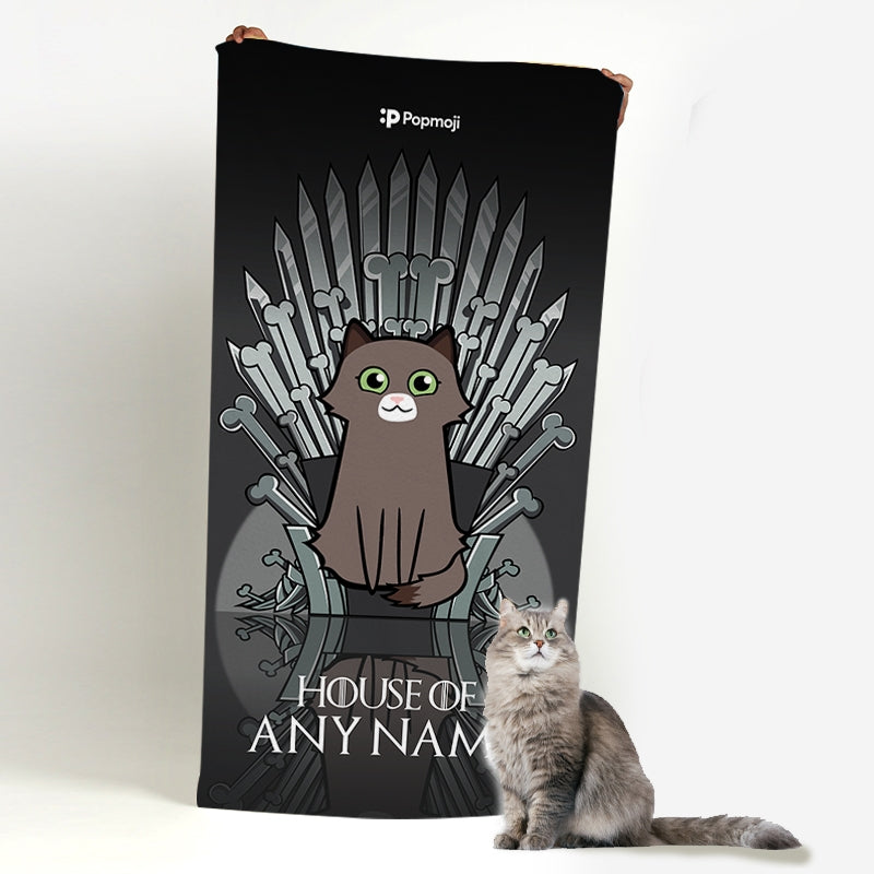 Personalised Cat Throne Beach Towel - Image 4