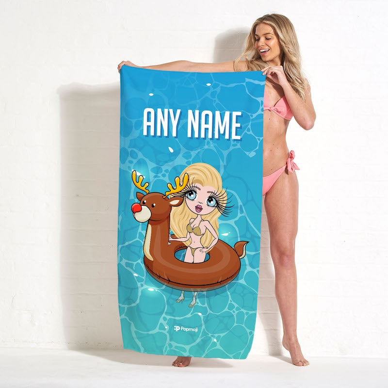 ClaireaBella Inflatable Reindeer Beach Towel - Image 1