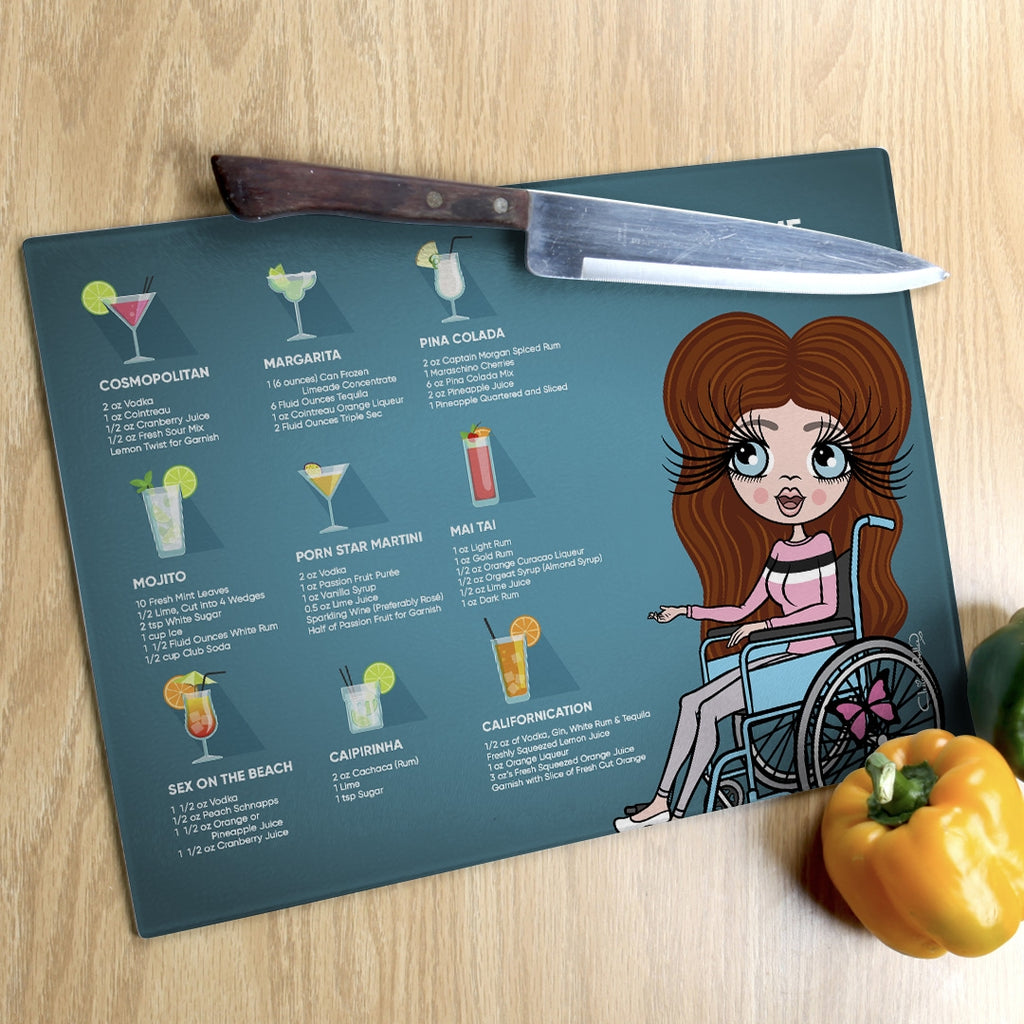 ClaireaBella Wheelchair Glass Chopping Board - Cocktail Recipes - Image 4