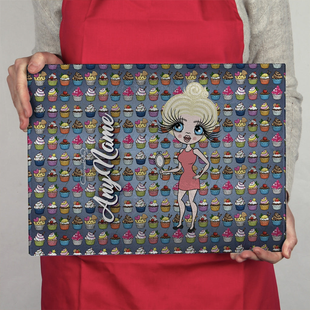 ClaireaBella Landscape Glass Chopping Board - Cupcakes - Image 5