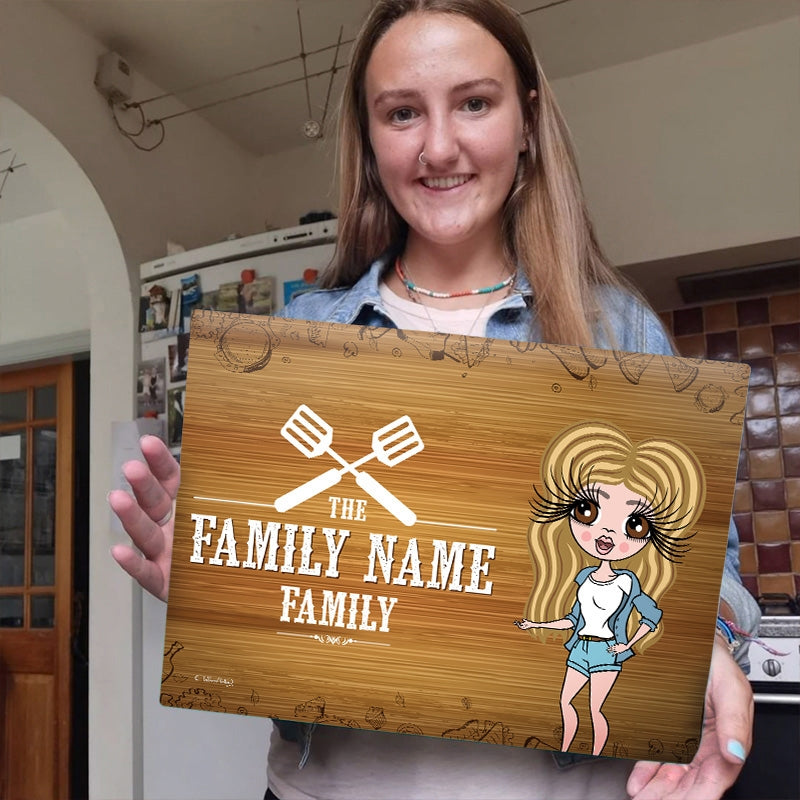 ClaireaBella Glass Chopping Board - Family Name - Image 3