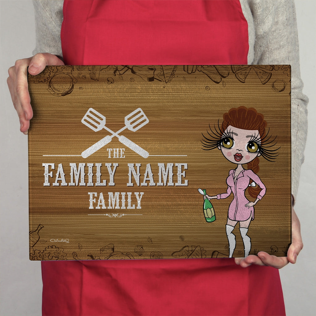 ClaireaBella Glass Chopping Board - Family Name - Image 6