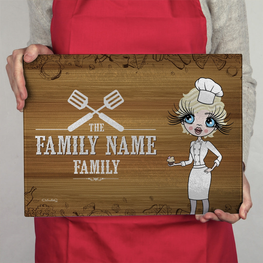 ClaireaBella Glass Chopping Board - Family Name - Image 2