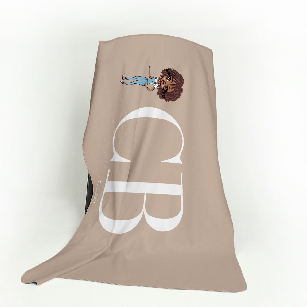 ClaireaBella Lux Initial Nude Landscape Fleece Blanket - Image 1