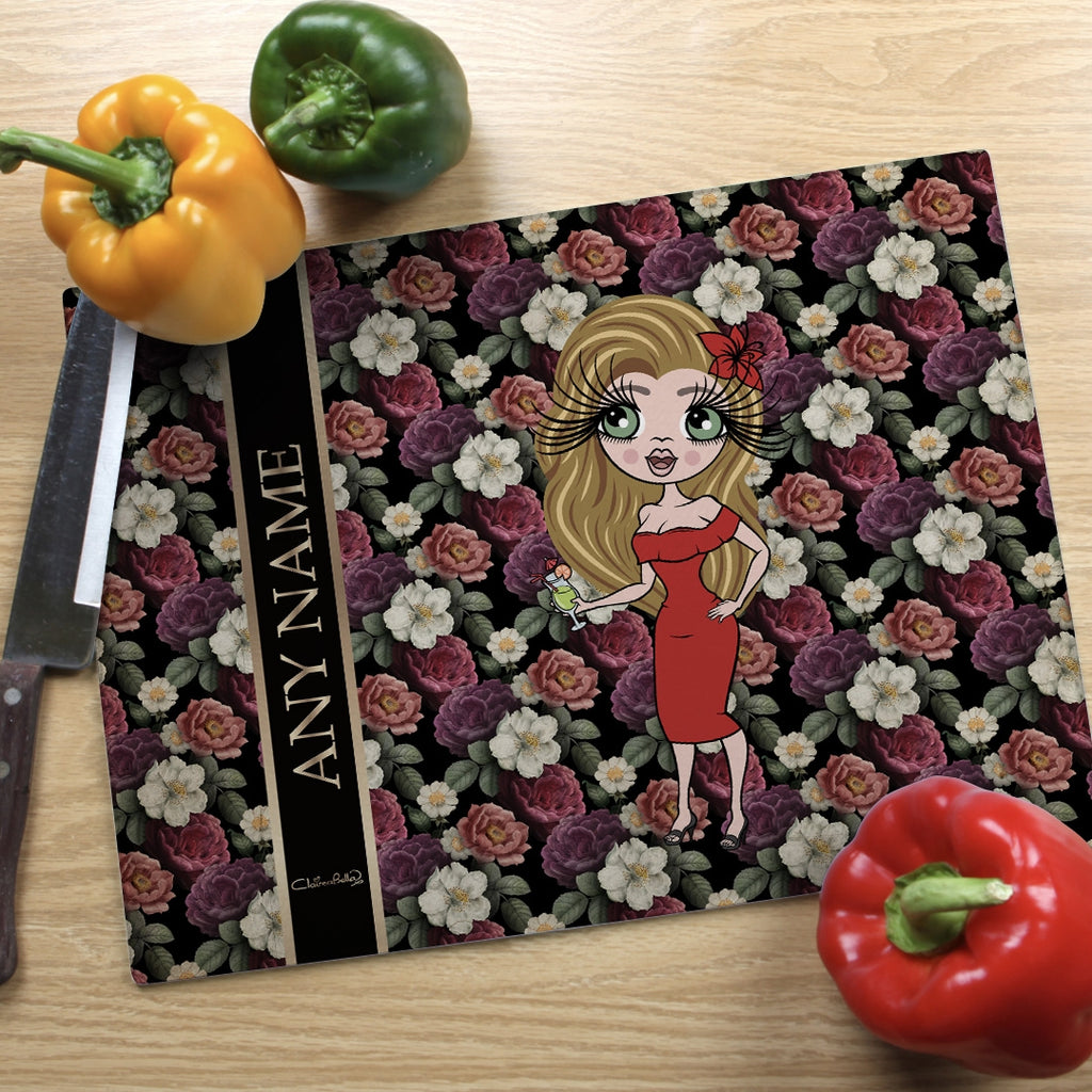 ClaireaBella Landscape Glass Chopping Board - Floral - Image 1