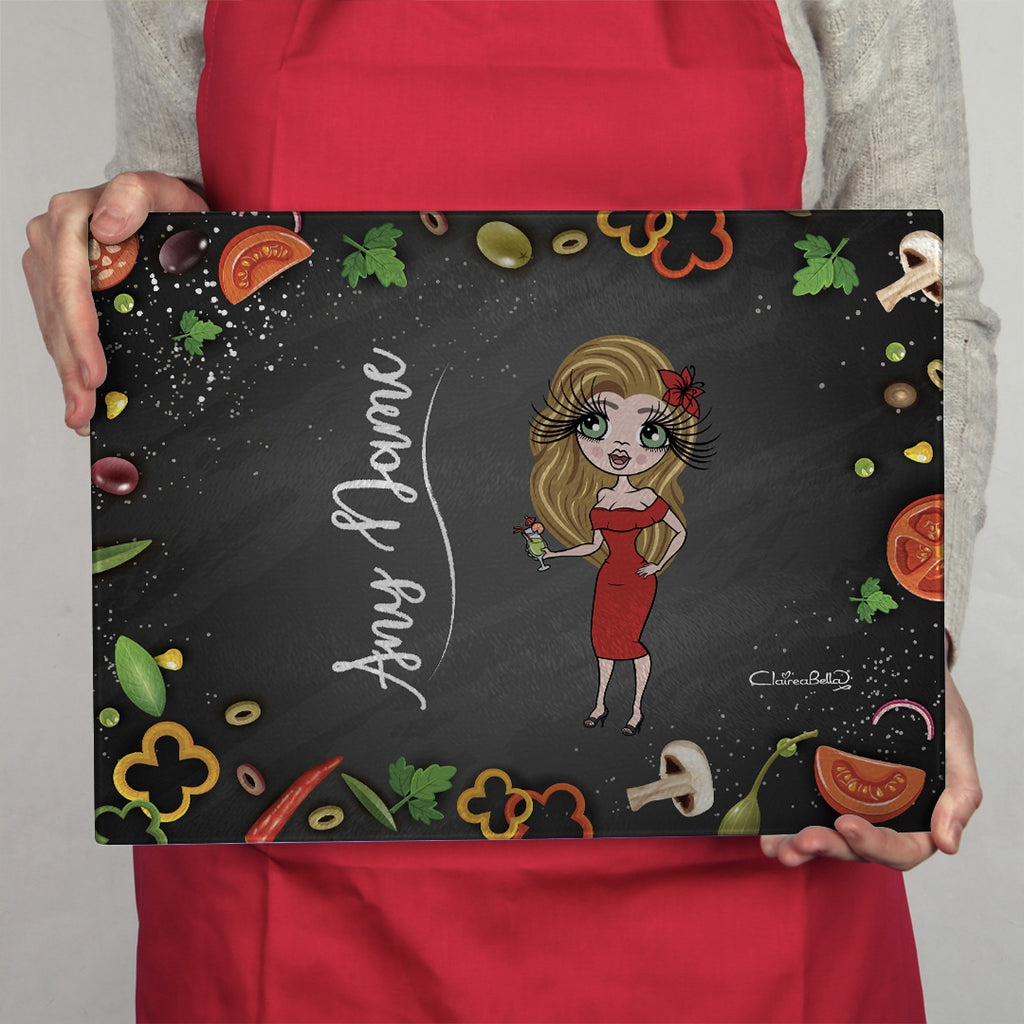 ClaireaBella Landscape Glass Chopping Board - Foodie Fun - Image 1