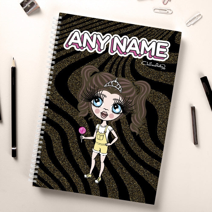 ClaireaBella Girls Glitter Effect Stripes Notebook - Image 2
