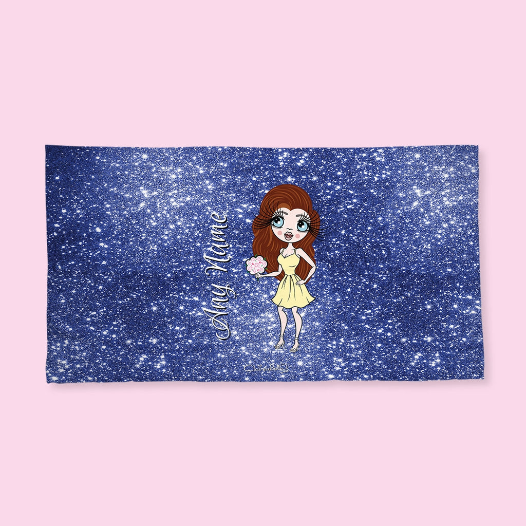 ClaireaBella Blue Glitter Effect Hand Towel - Image 1