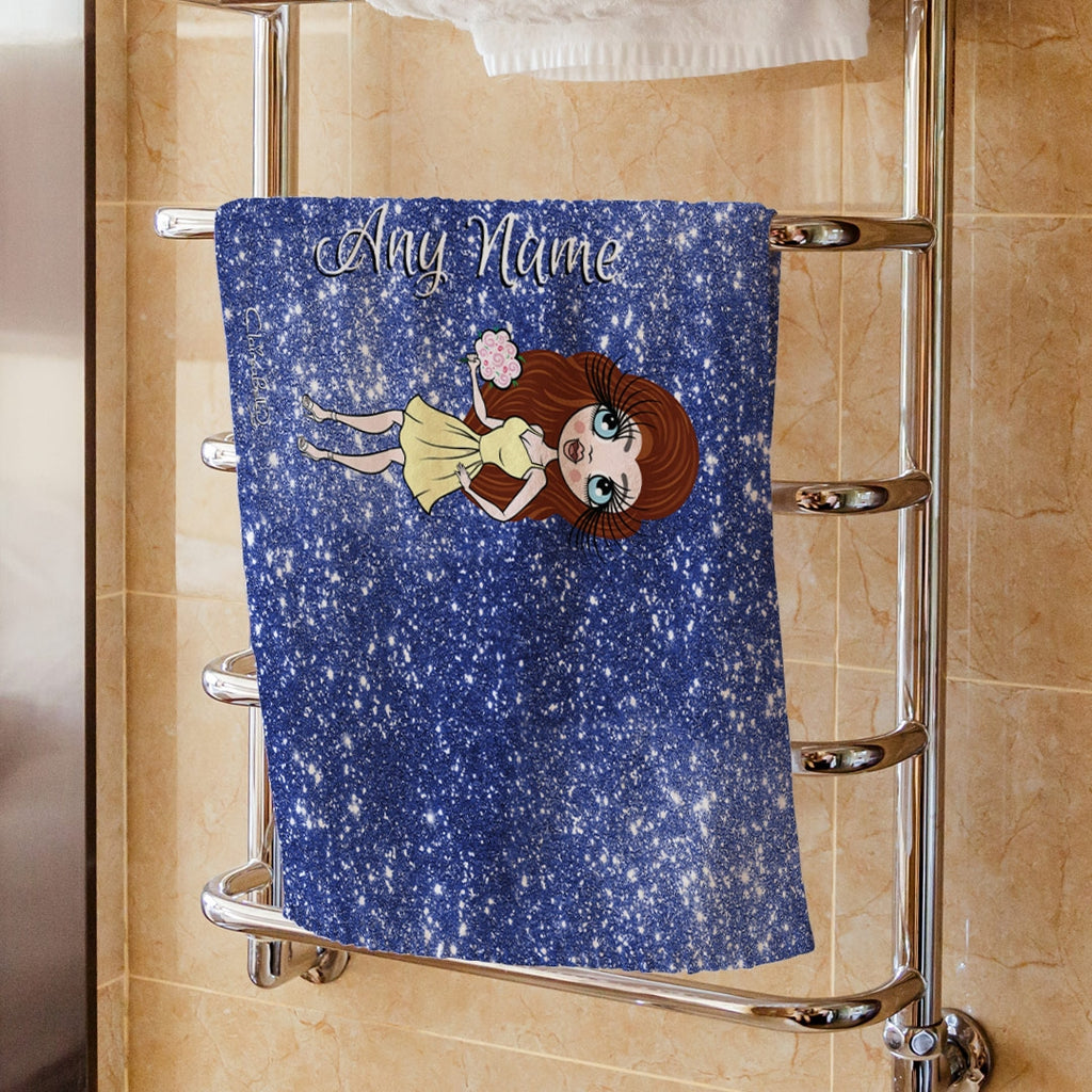 ClaireaBella Blue Glitter Effect Hand Towel - Image 3