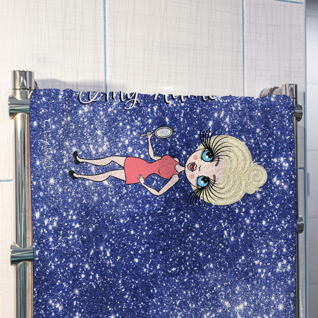 ClaireaBella Blue Glitter Effect Hand Towel - Image 2