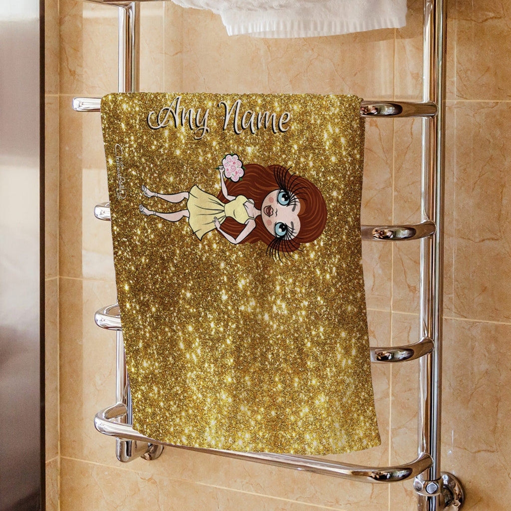 ClaireaBella Gold Glitter Effect Hand Towel - Image 3