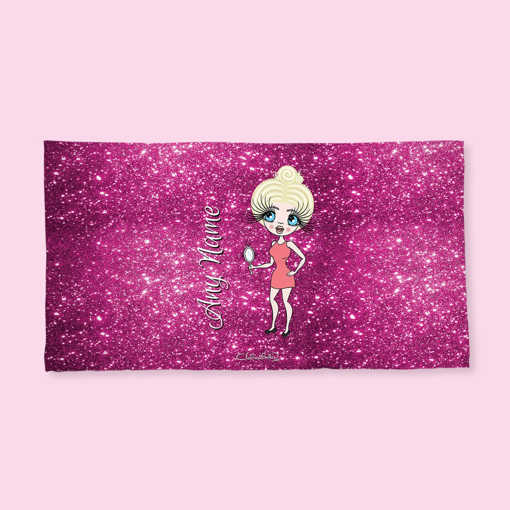 ClaireaBella Pink Glitter Effect Hand Towel - Image 1