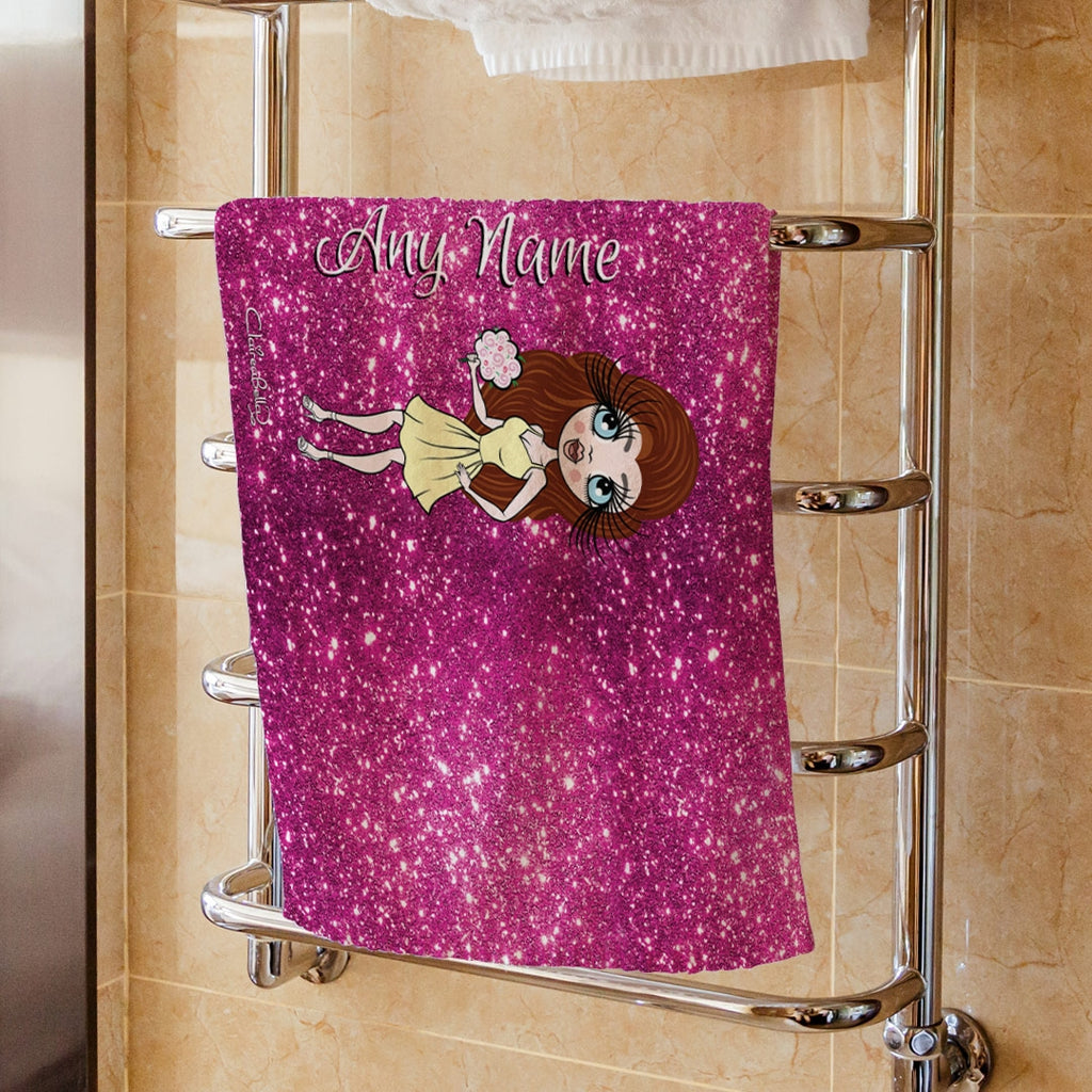 ClaireaBella Pink Glitter Effect Hand Towel - Image 2