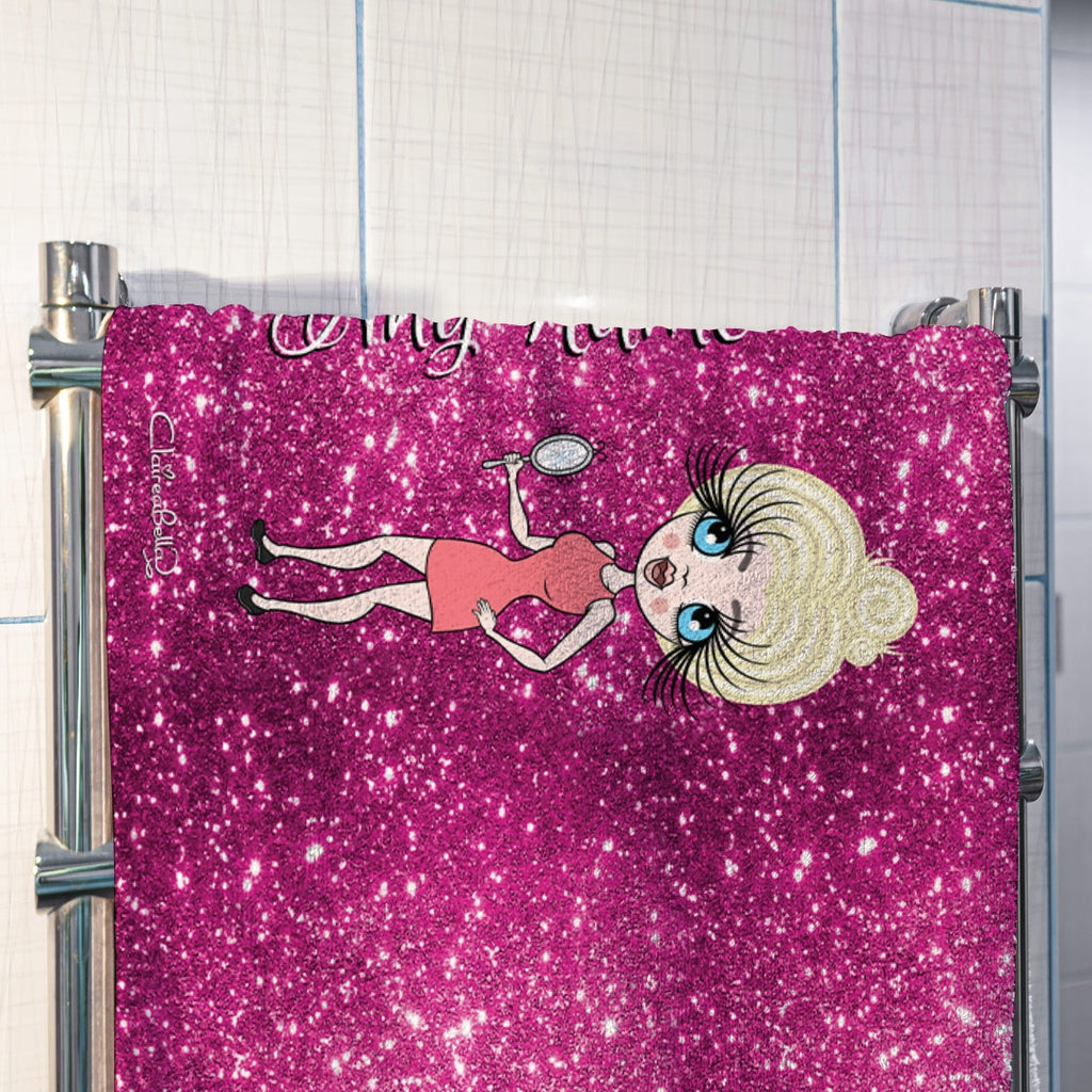 ClaireaBella Pink Glitter Effect Hand Towel - Image 3