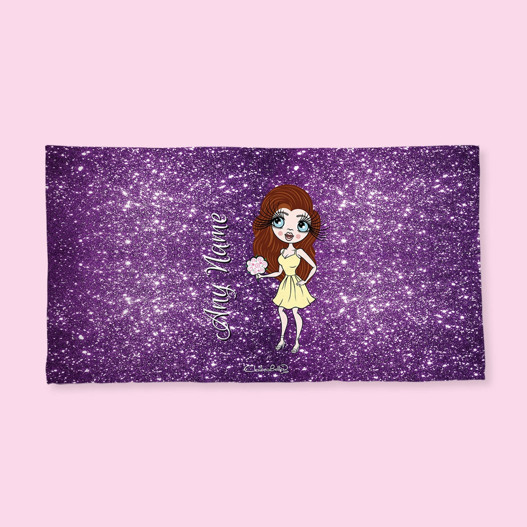ClaireaBella Purple Glitter Effect Hand Towel - Image 3