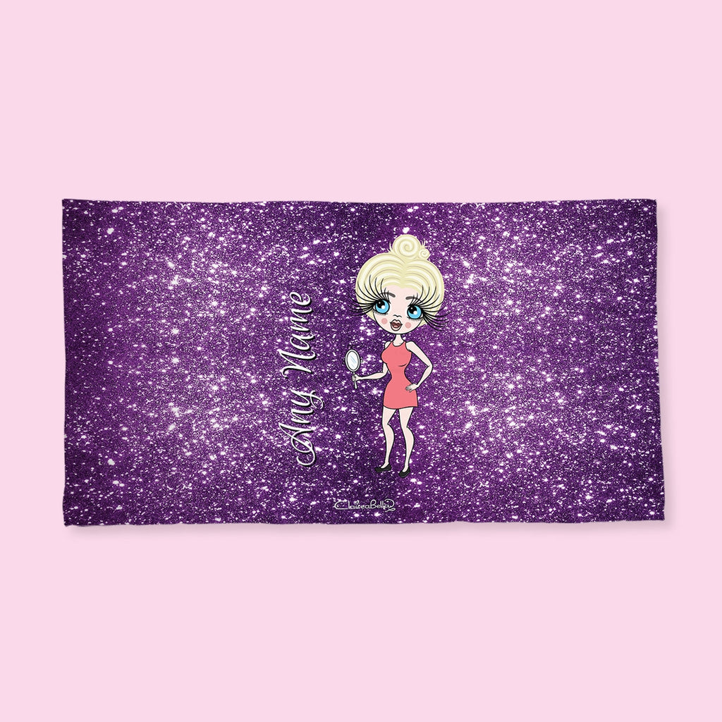 ClaireaBella Purple Glitter Effect Hand Towel - Image 4