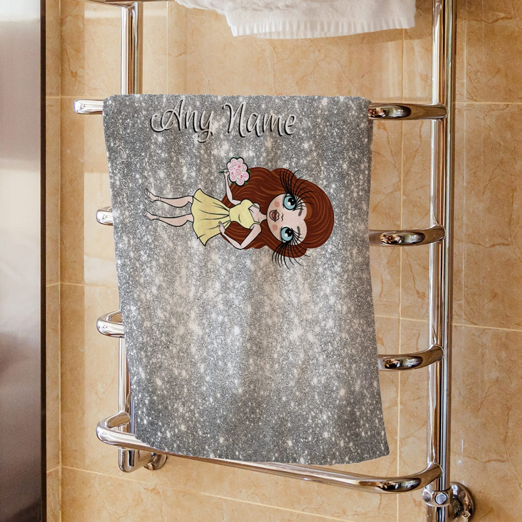 ClaireaBella Silver Glitter Effect Hand Towel - Image 2