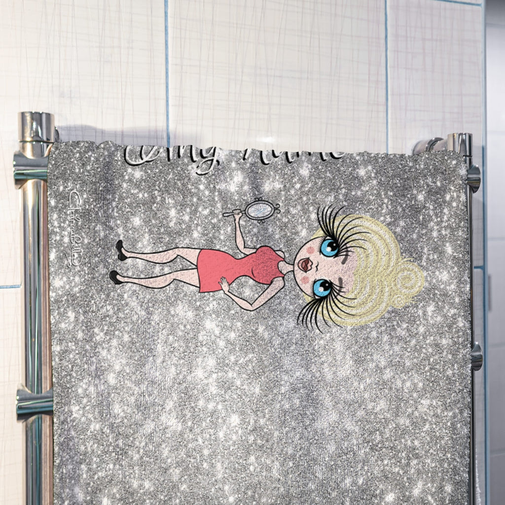 ClaireaBella Silver Glitter Effect Hand Towel - Image 3