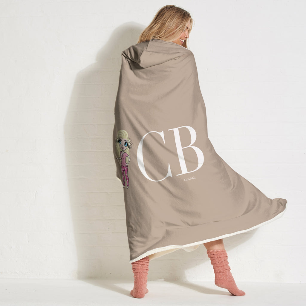 ClaireaBella Lux Initial Nude Landscape Hooded Blanket - Image 2