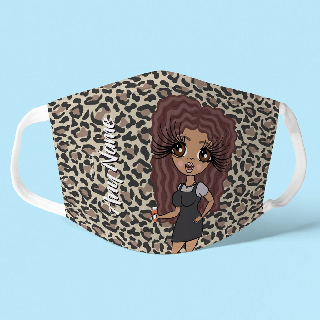 ClaireaBella Personalised Leopard Print Reusable Face Covering - Image 1