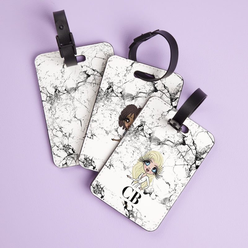 ClaireaBella The LUX Collection Black and White Marble Luggage Tag - Image 2