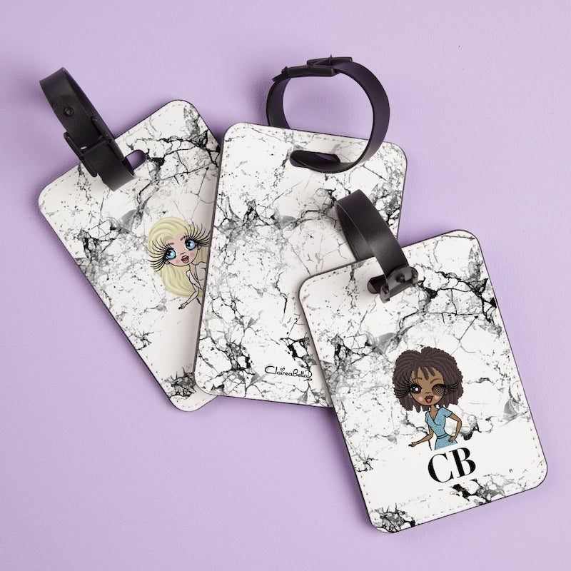 ClaireaBella The LUX Collection Black and White Marble Luggage Tag - Image 4