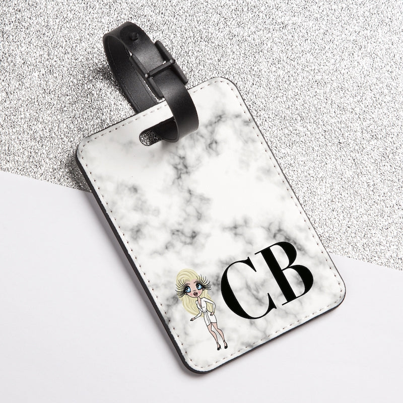 ClaireaBella The LUX Collection White Marble Luggage Tag - Image 1