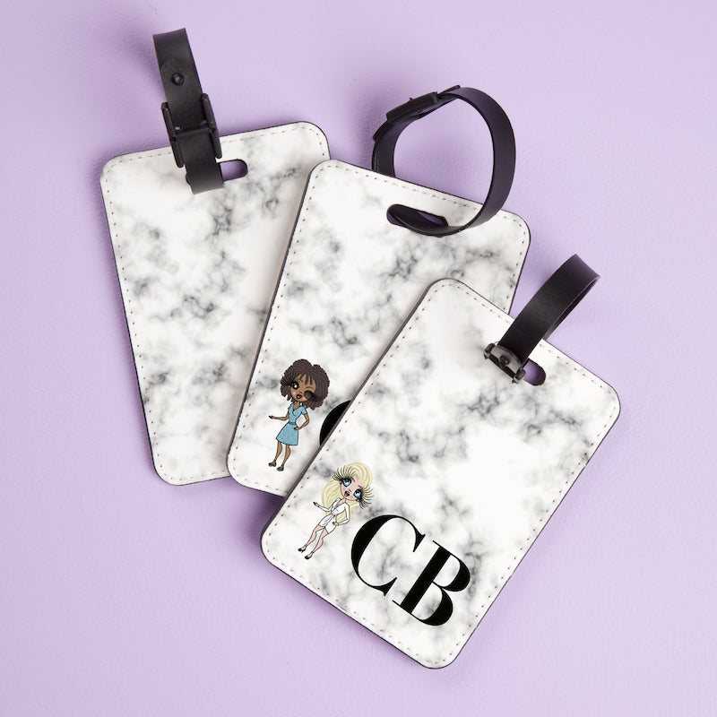 ClaireaBella The LUX Collection White Marble Luggage Tag - Image 5