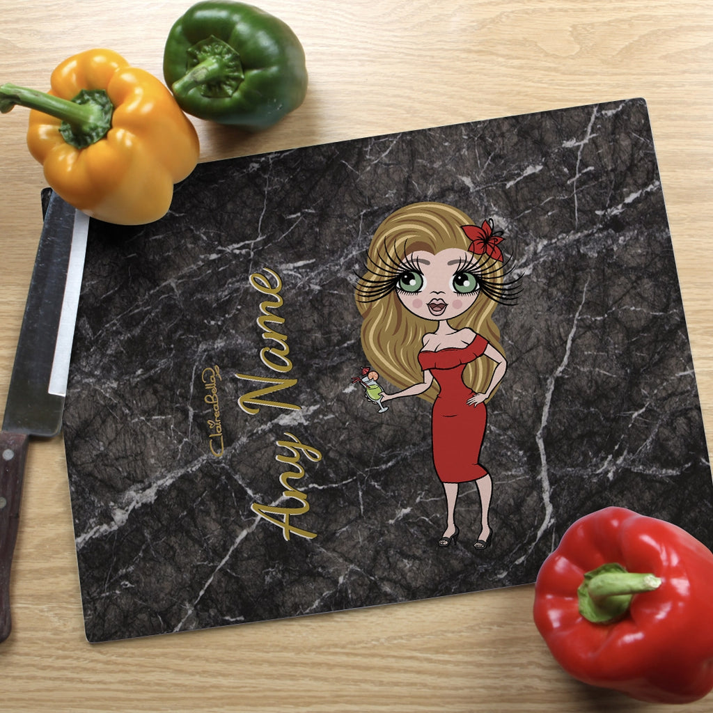 ClaireaBella Landscape Glass Chopping Board - Marble Effect - Image 1