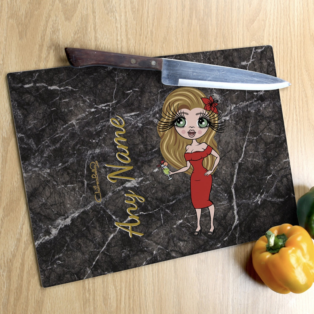 ClaireaBella Landscape Glass Chopping Board - Marble Effect - Image 5