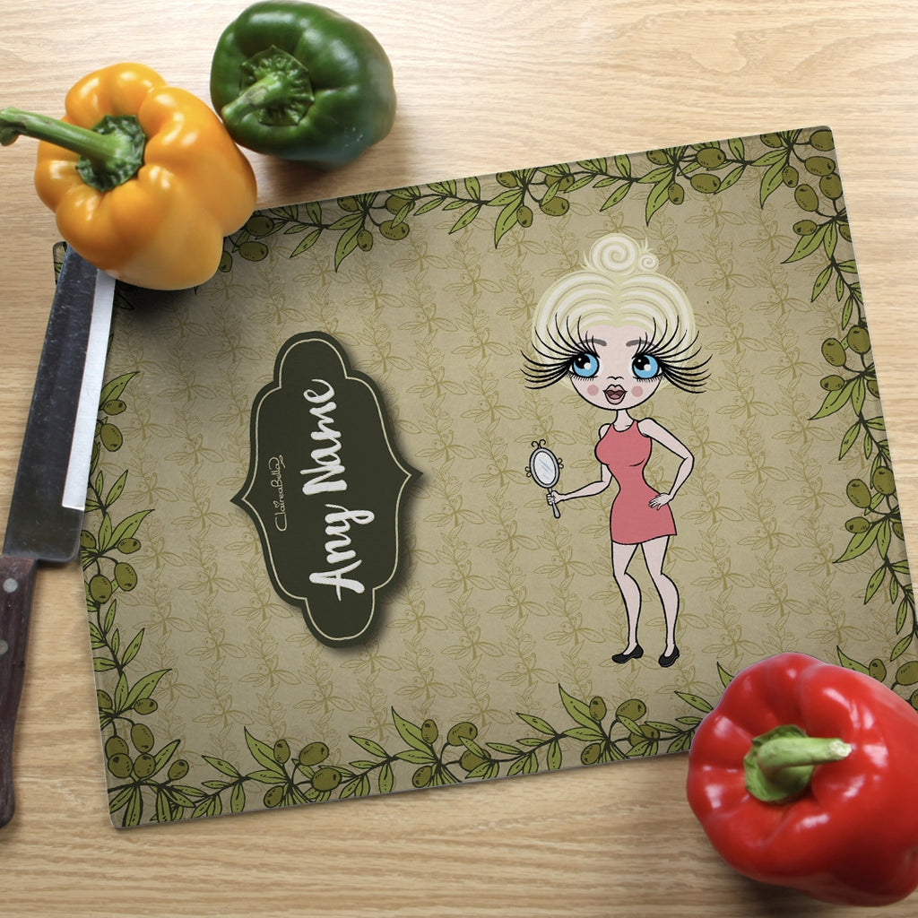 ClaireaBella Landscape Glass Chopping Board - Olives - Image 2