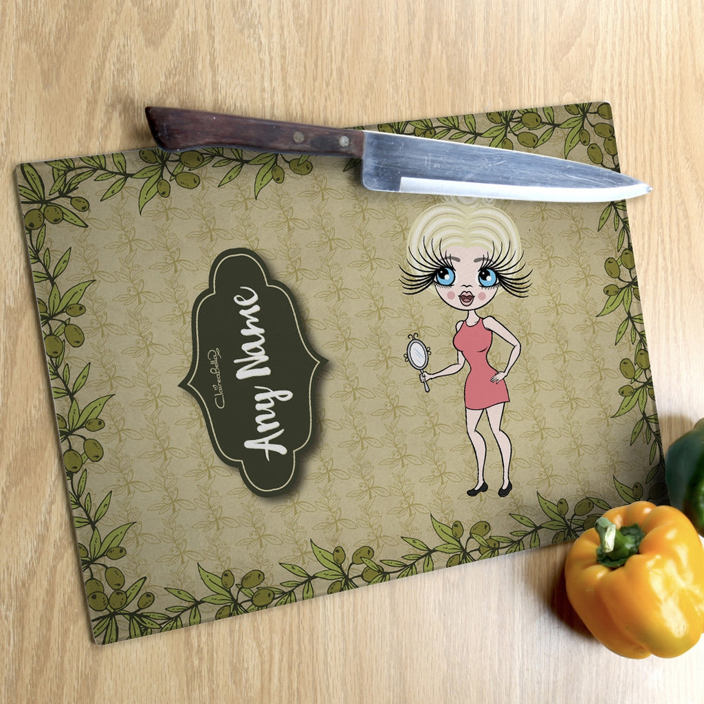 ClaireaBella Landscape Glass Chopping Board - Olives - Image 6