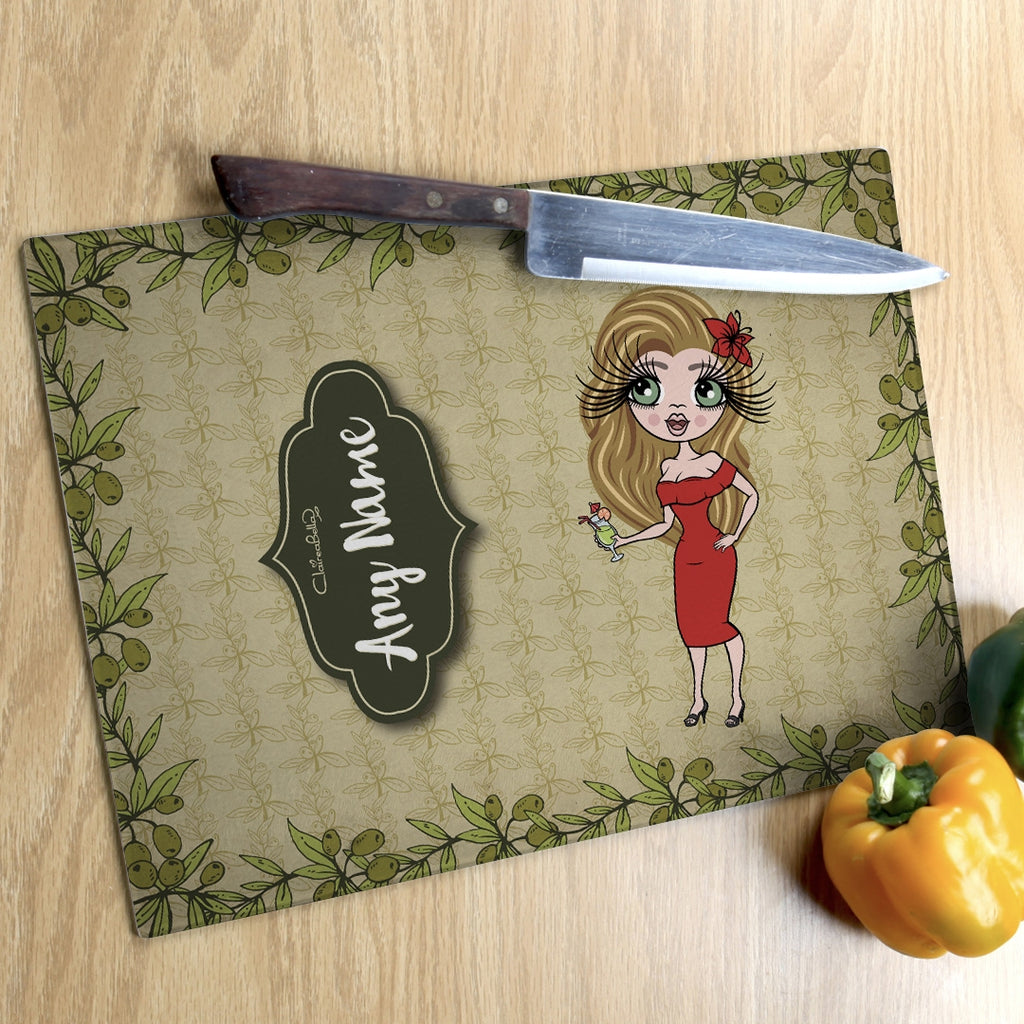 ClaireaBella Landscape Glass Chopping Board - Olives - Image 3