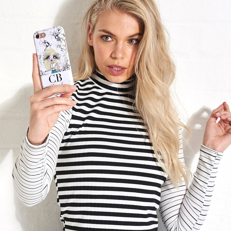 ClaireaBella Personalised The LUX Collection Black and White Marble Phone Case - Image 2