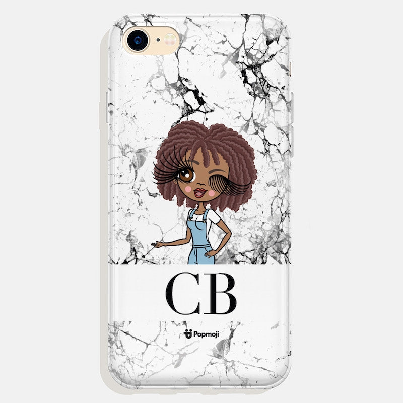 ClaireaBella Personalised The LUX Collection Black and White Marble Phone Case - Image 1