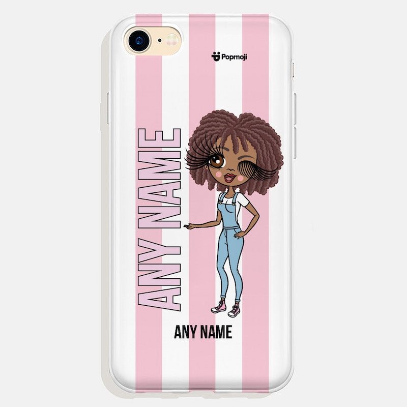 ClaireaBella Personalised Pink Stripe Phone Case - Image 1
