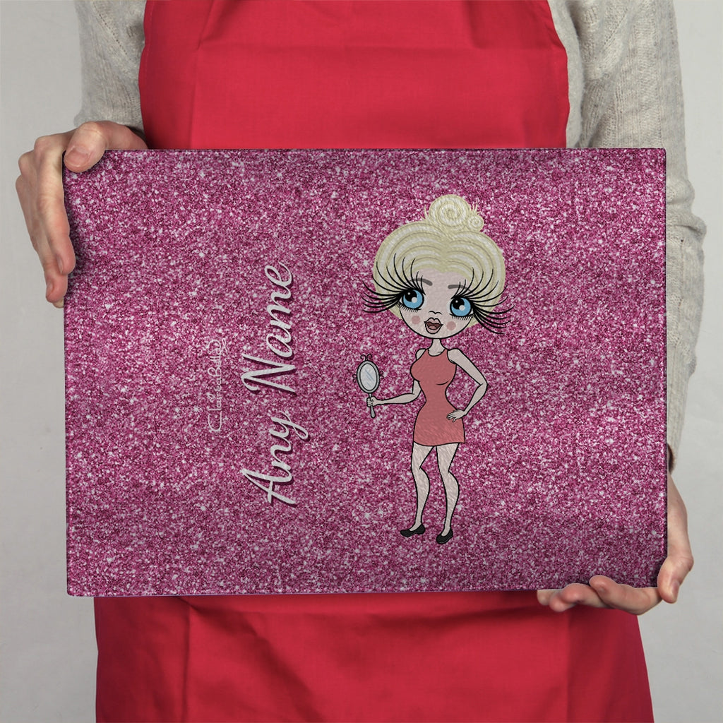 ClaireaBella Landscape Glass Chopping Board - Pink Glitter Effect - Image 3
