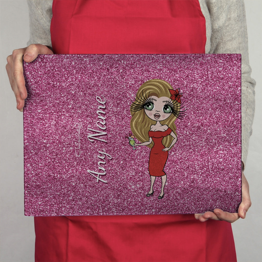 ClaireaBella Landscape Glass Chopping Board - Pink Glitter Effect - Image 2